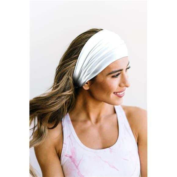 2 Pack Boho Headbands – Knotted Cotton Turbans (White, Black) - Picture 3 of 7